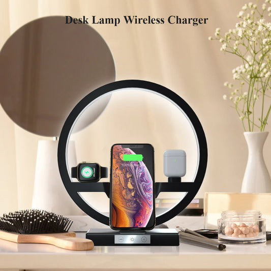 10W Black Wireless Phone Charger Stand W/ Touch Switch for Apple Watch/Headphones
